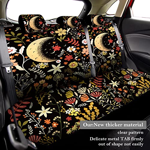 Fiada 15 Pcs Car Seat Covers Full Set Car Accessories Set Steering Wheel Cover Armrest Handbrake Gear Shift Knob Covers Headrest Cover Pads For Cars (Floral) #TOP3