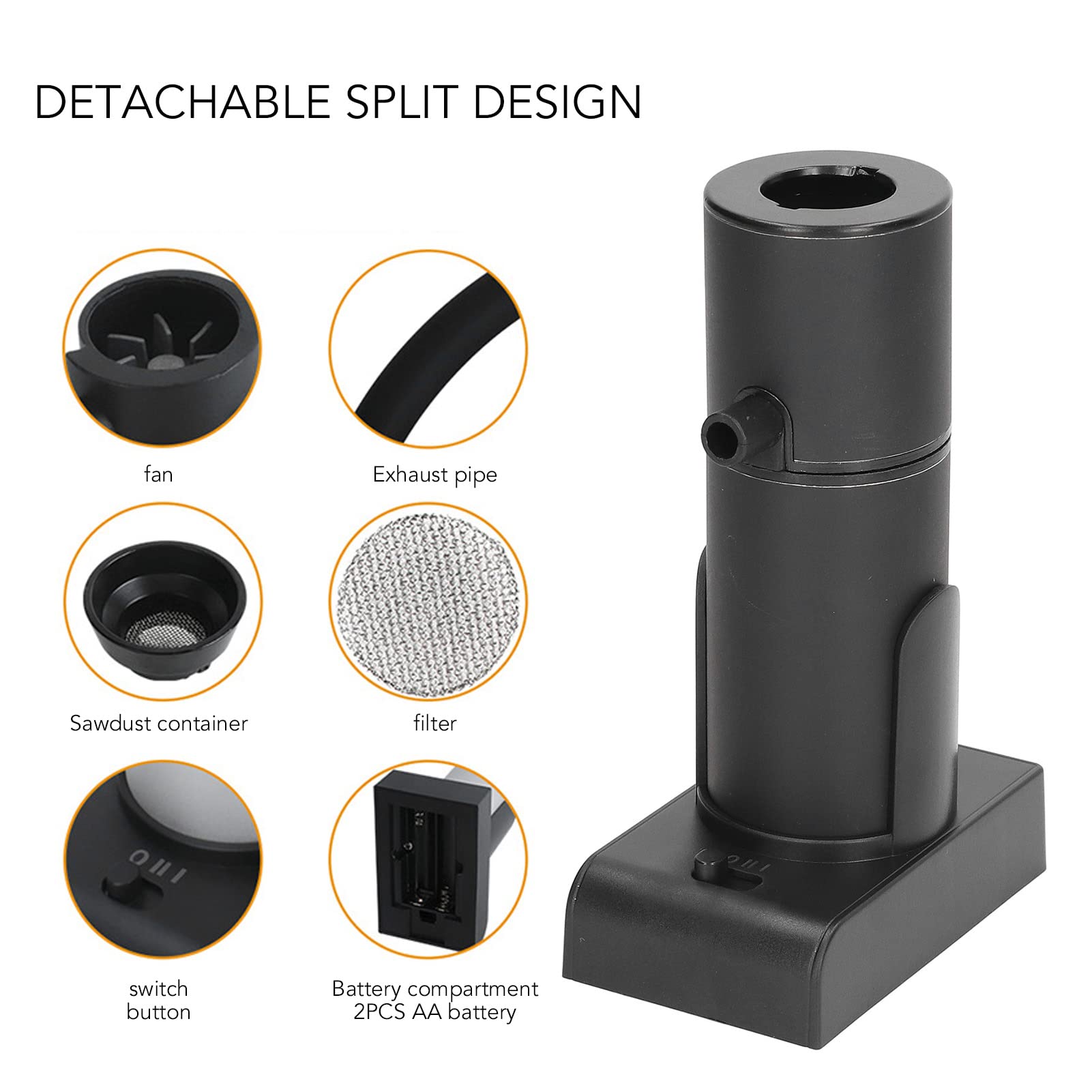 Domary Pistola Affumicatrice Portatile con Infusore per Fumo di Legno per Cocktail, Dessert e Barbecue con velocità del Regolabile e Design Staccabile (#2)