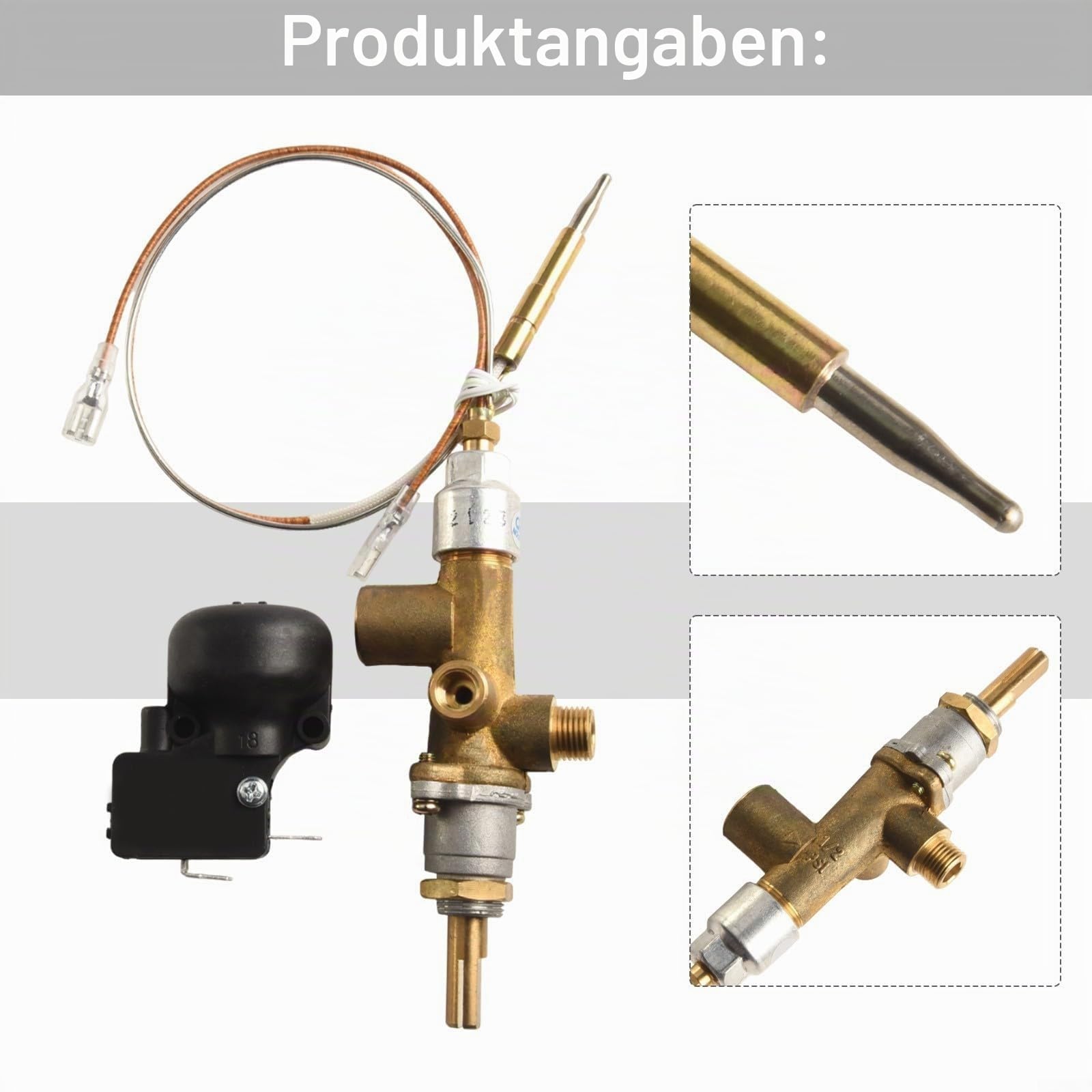 Geeignet für Reparatursets für Terrassenheizstrahler, Thermoelemente, Sonden und Flammenausfallschutz, Propangas, Steh-Kuppelheizstrahler