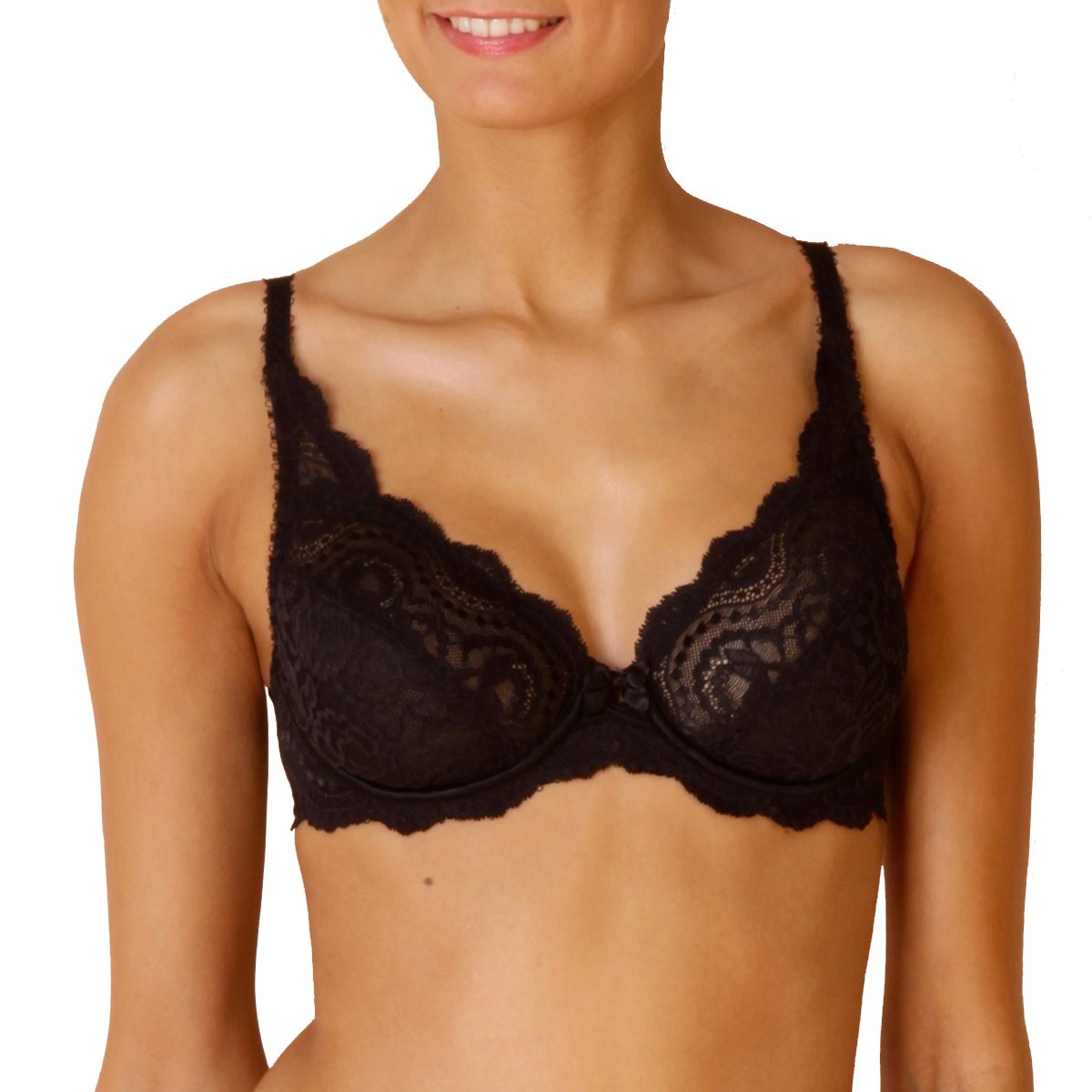 Playtex Women's Flower Elegance Full Cup Bra, Black, 38DD (Manufacturer Size: 100E)
