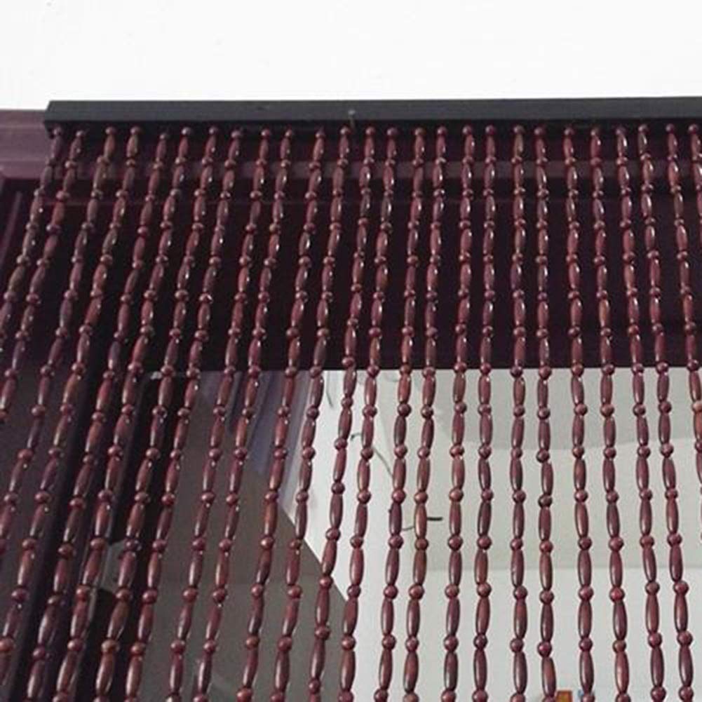 Rideau de porte perles bois marron fonce pour cacher un vis-a-vis interieur