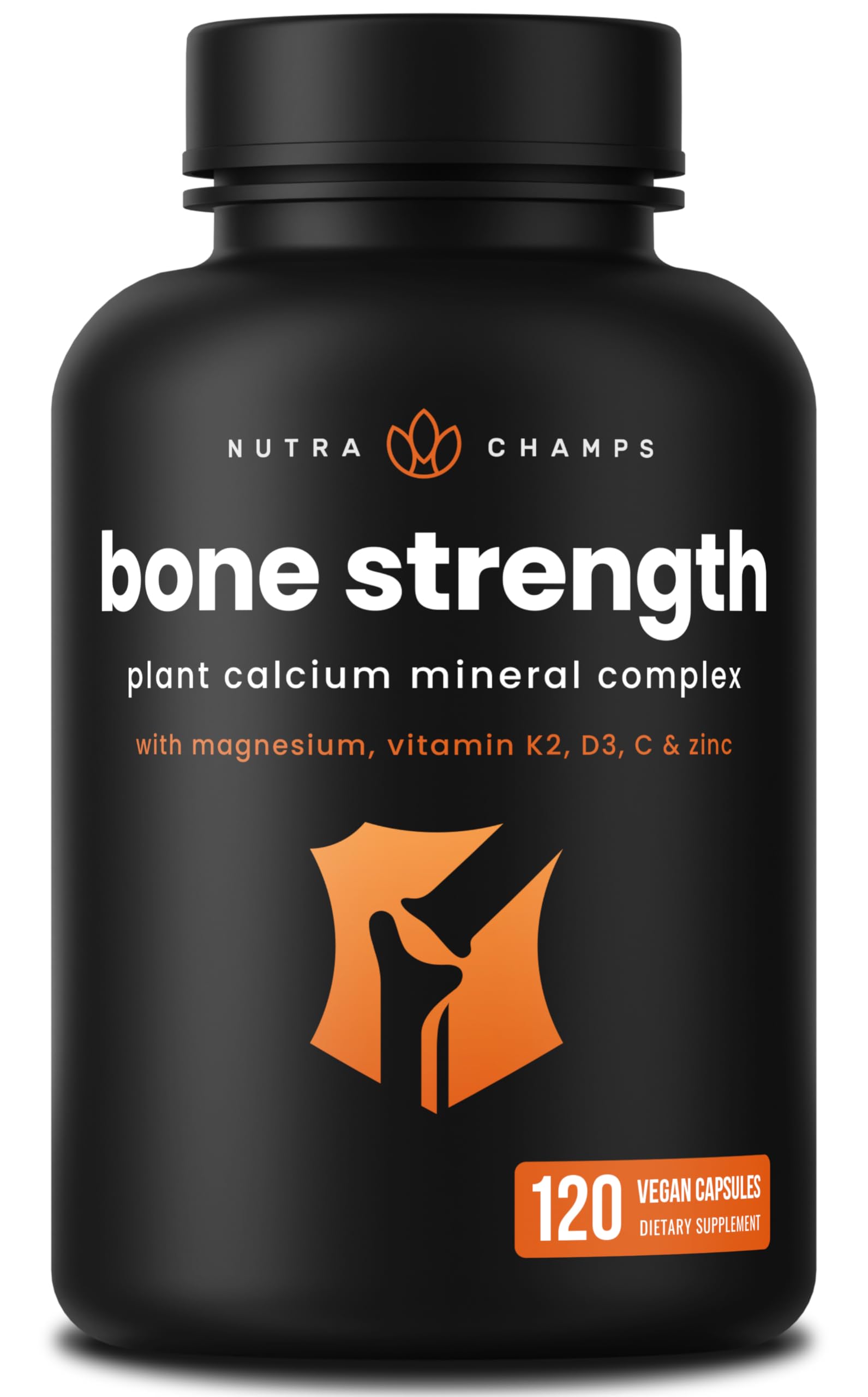 NutraChamps Calcium Supplement for Bone Strength 120 Vegan Capsules