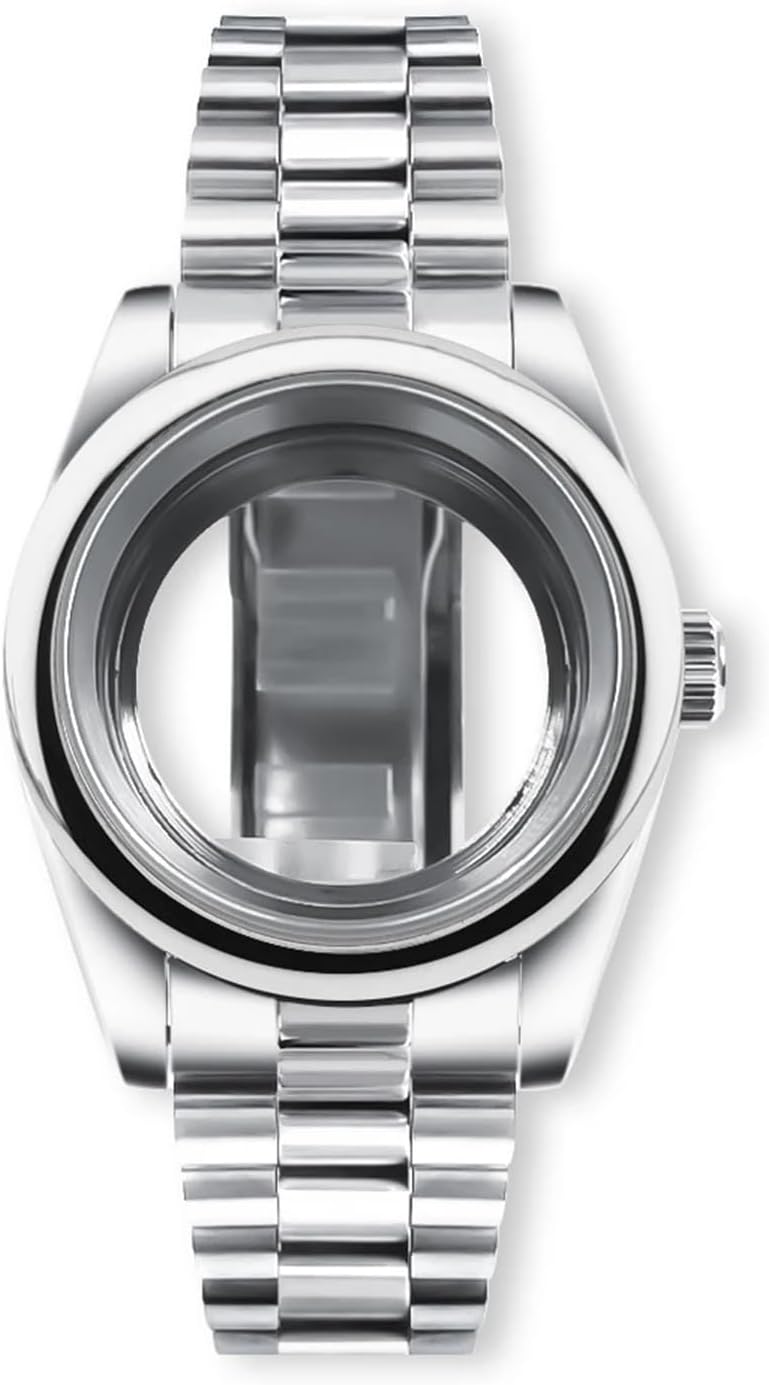 36mm/39mm Silver Watch Case with Sapphire Glass for NH35 NH36 ETA2824 2836 Miyota8215 PT5000 Movements