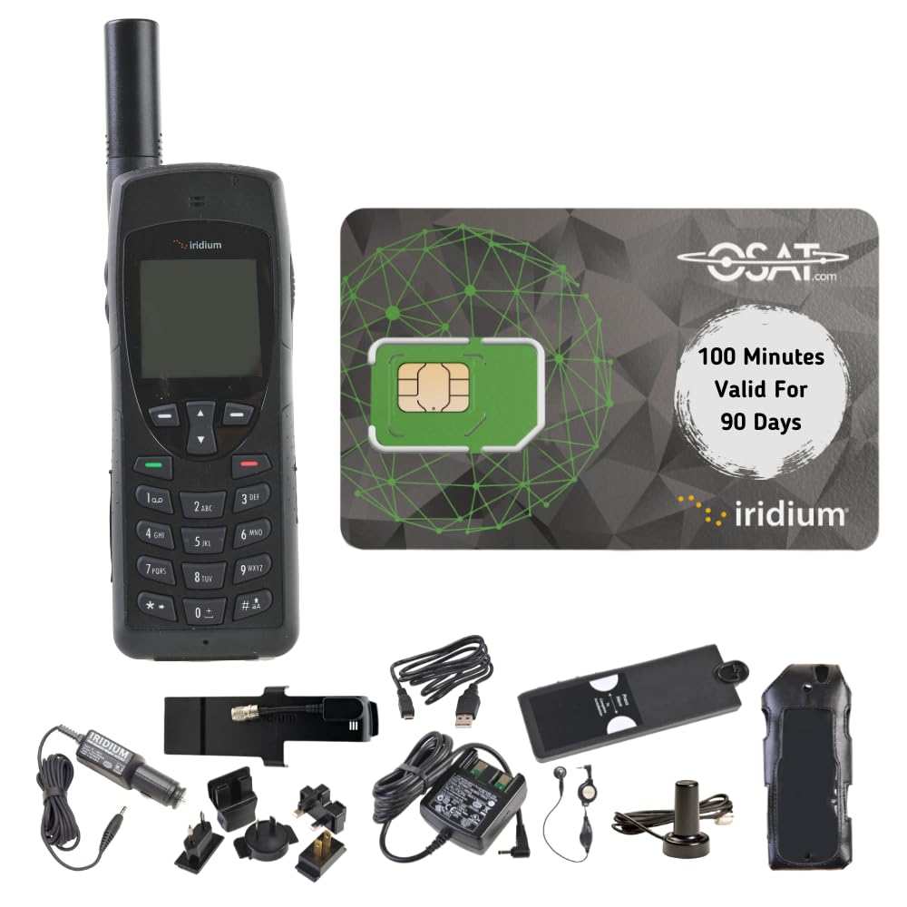 Amazon.com: OSAT Iridium 9555 衛星電話,附預付卡和100 通話分鐘/90