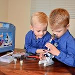 NOKA Microscope for Kids - 58-Piece Science Microscope Kit 1200X, Metal Body, LED Lights, Carrying Box, Slides - Science Experiments Toy for Kids Ages 6-12 Boys Girls Gifts