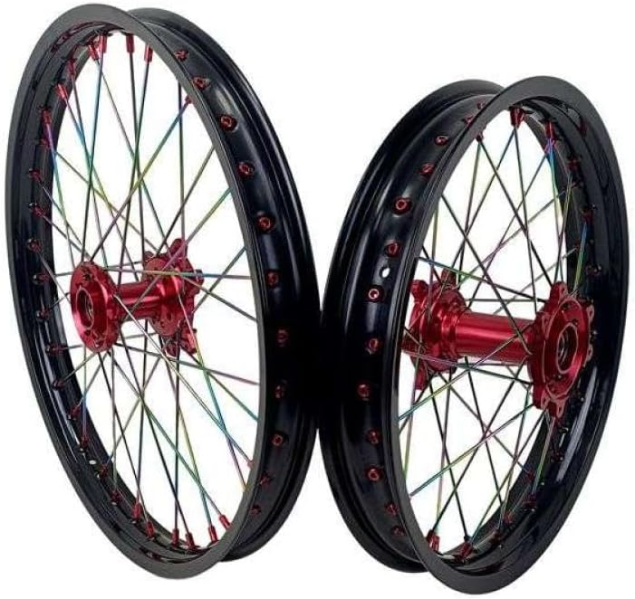 Aluminum Motorcycle Wheels 19 Inch 16 Inch With Rainbow Spokes Compatible With Sur Ron Ultra
