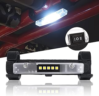 LED Dome Light UTV Interior Dome Light, Universal Roll Bar Mount LED Light UTV Interior Light Roll Cage Utility Light (White)
