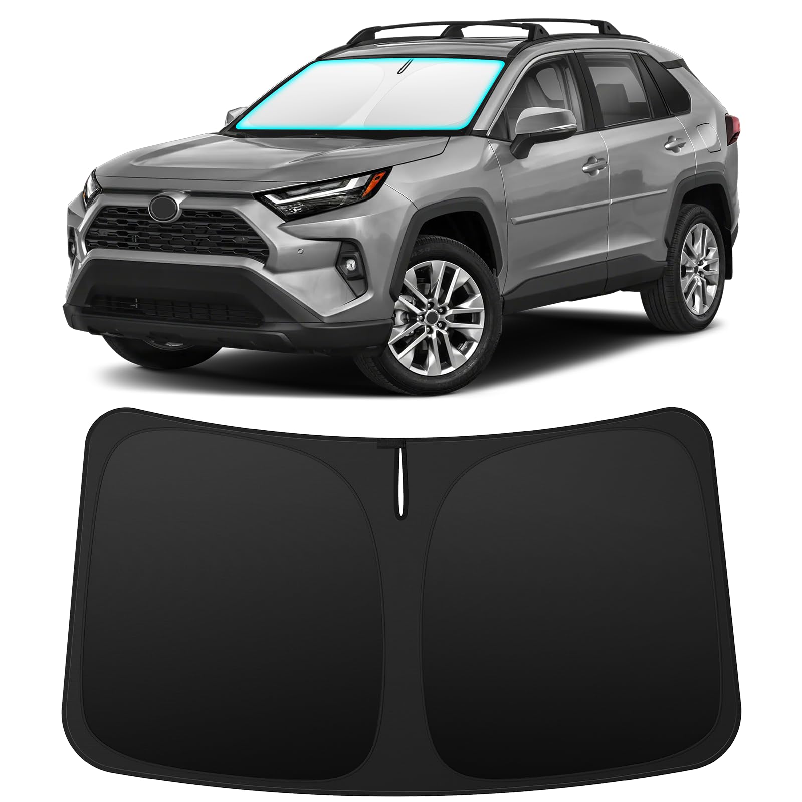 Photo 1 of INSAUTO Custom Fit Windshield Sun Shade Accessories for Toyota RAV4 2019-2026, Foldable Front Window Sunshade, UV & Heat Reflector, Keeps Interior Cool, Includes Storage Bag