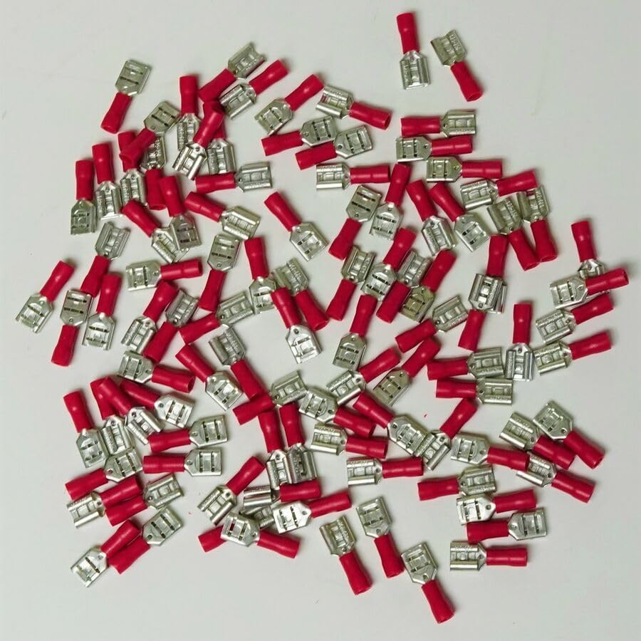 T2004C Insulated Female Slip On Electrical Terminal Connector 22-18 Wire