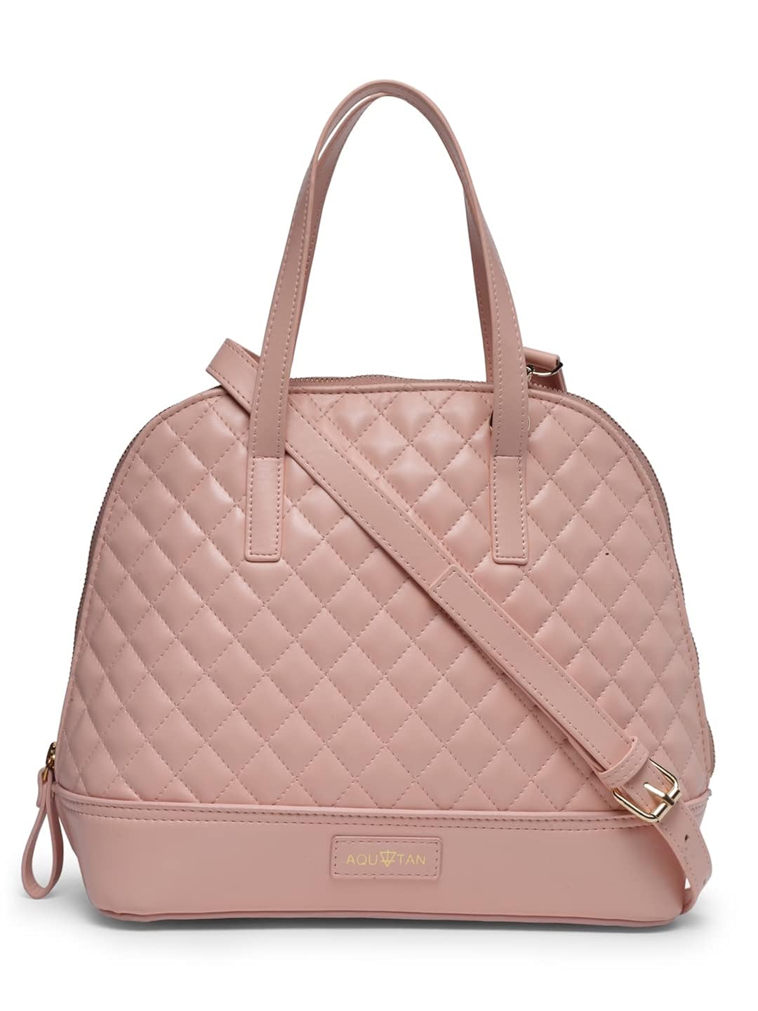 Buy Aquatan Quilted Faux Leather Blush Pink Handbag for Women with
