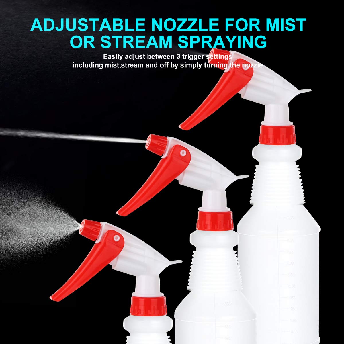 Plastic Spray Bottle 2 Pack 22 oz Heavy Duty Water Spraying Bottles