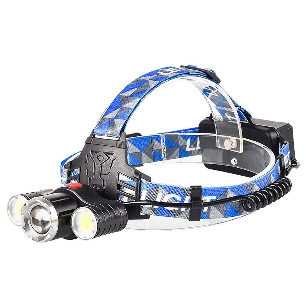 MyrRhe Linterna Frontal LED Recargable por USB Adultos, Camping, Actividades al Aire Libre y Trabajo con Casco