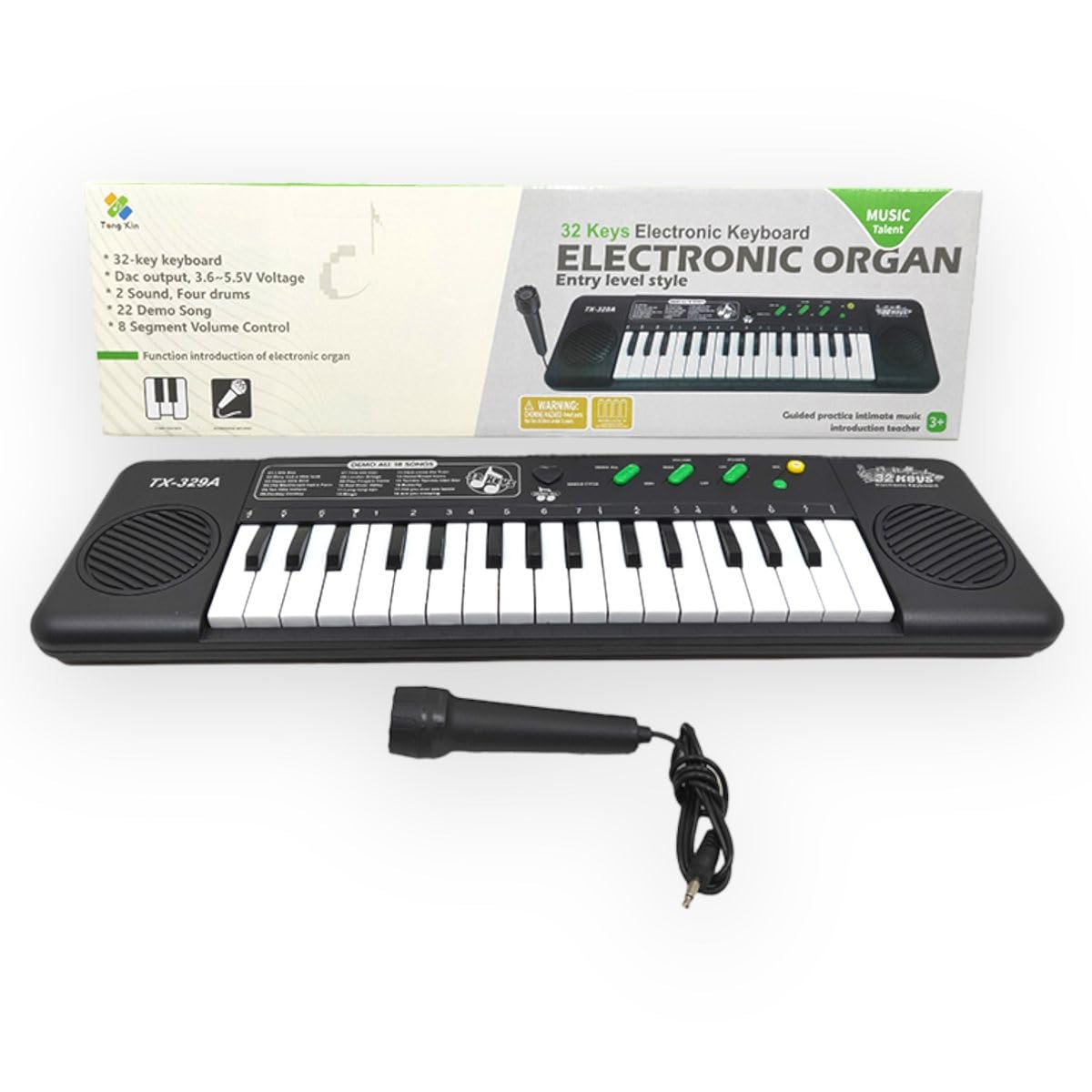 32-Key Electronic Keyboard and Microphone - Piano Toy for Kids