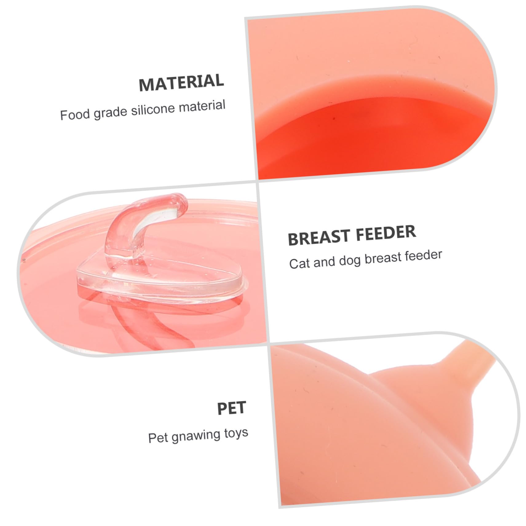 POPETPOP Biberon per Gattini in Silicone Rosa Resistente ad Alte Temperature e Non Deformabile, Strumento per Alimentazione di Cuccioli la Prima Fase di Allattamento