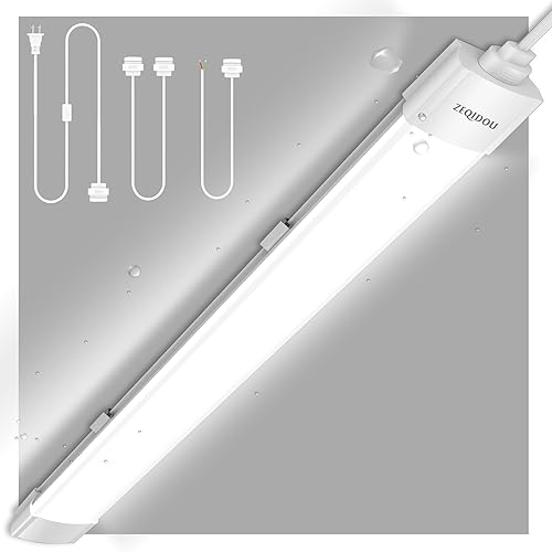 Luz LED de garaje con enchufe luz LED de tienda enlazable de 4 pies luces de banco de trabajo para taller luz impermeable de 36 W con interruptor de