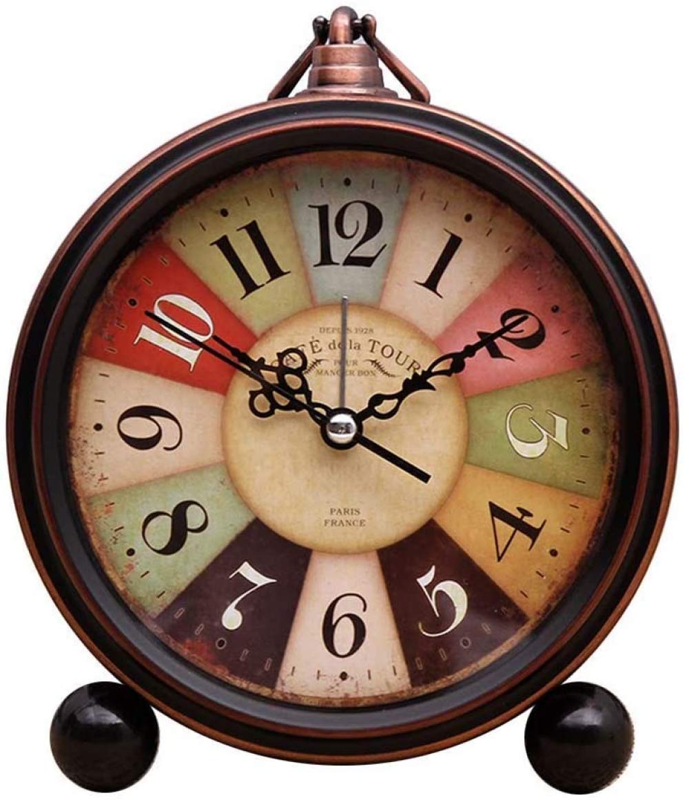qiuqiu Mantle Clock,desk Clock,bedside Alarm Clock,creative Desk Decoration Mute Clock Digital Clocks,15×13.5Cm Mantel Clocks for Living Room Bedroom Bedside Office