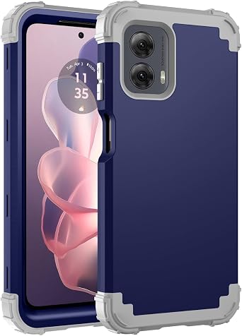 Ankoe for Motorola Moto G Power 5G 2024 Case, [Heavy Duty] Drop-Protection Hard PC Soft Silicone Combo Hybrid Impact Defender Full-Body Anti-Scratch Case for Motorola Moto G Power 5G 2024 Navy