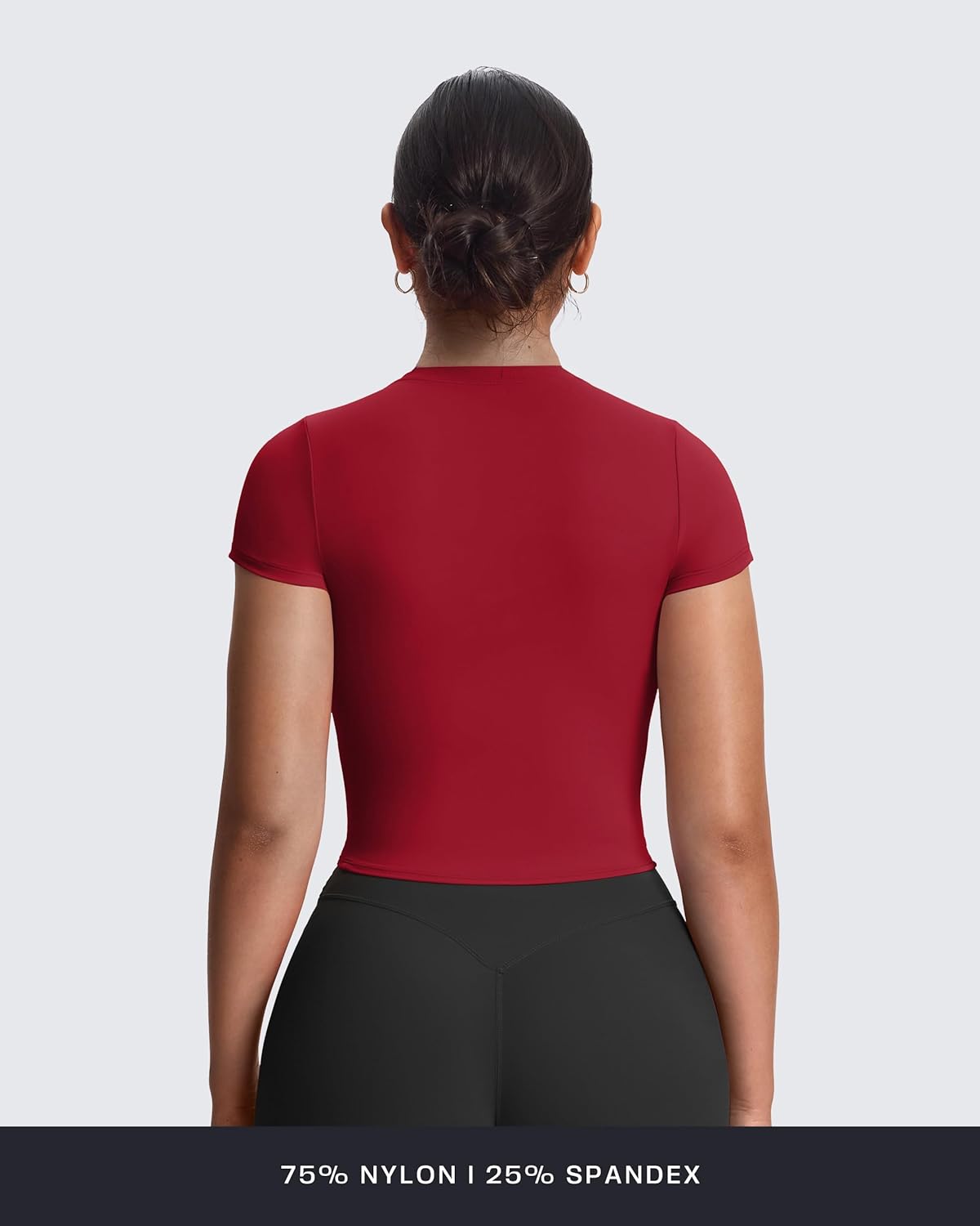 Aoxjox Women's Short Sleeve T-Shirts GEO Baby Tee Workout Gym Yoga Crop Top - Image 3