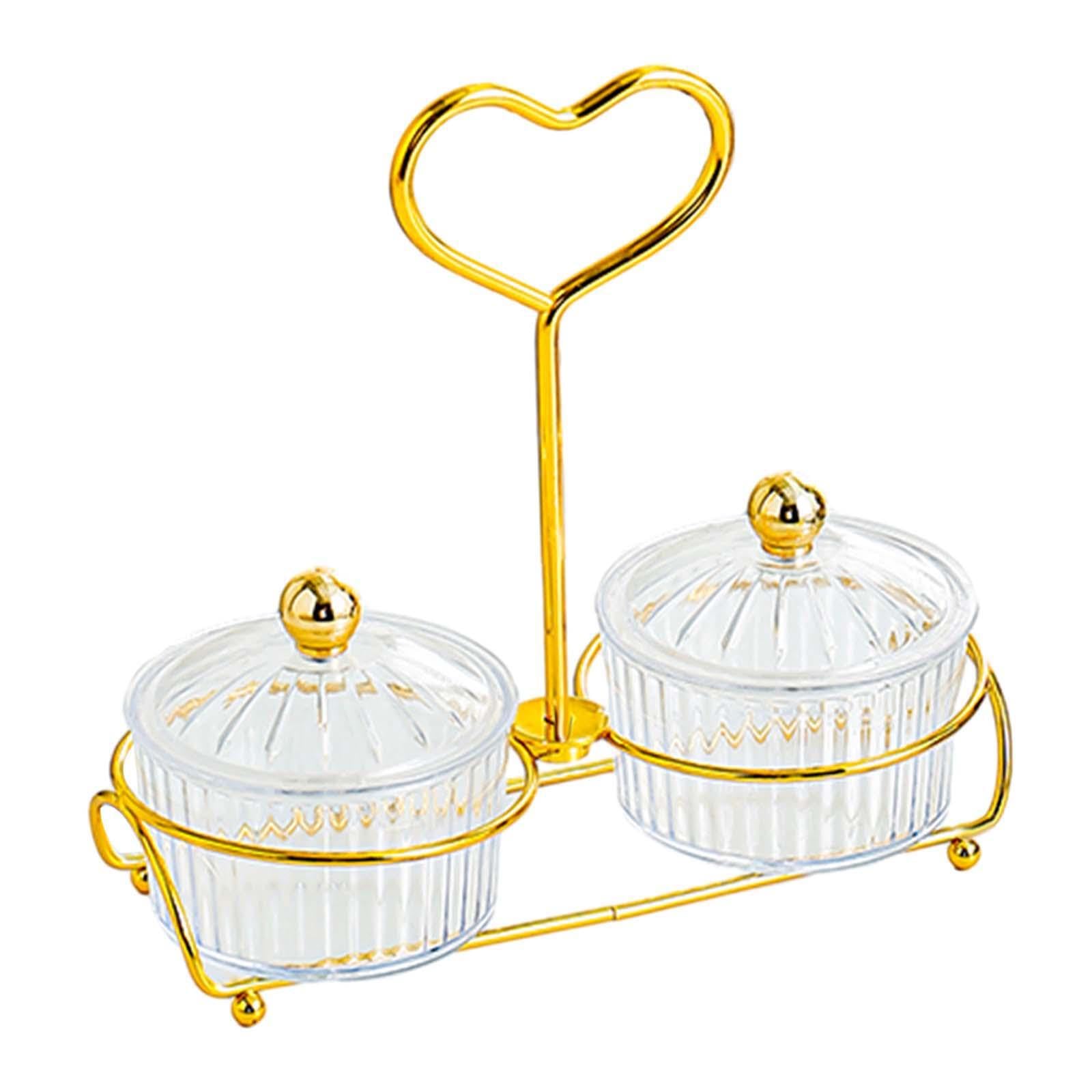 Amslsiu Clear Glass Condiment Serving Tray Bar Container Multi Compartment Keeping Snacks Organized At Home Dessert Fruit Dessert Snacks Serving Platter Glasses, 2 Bowls