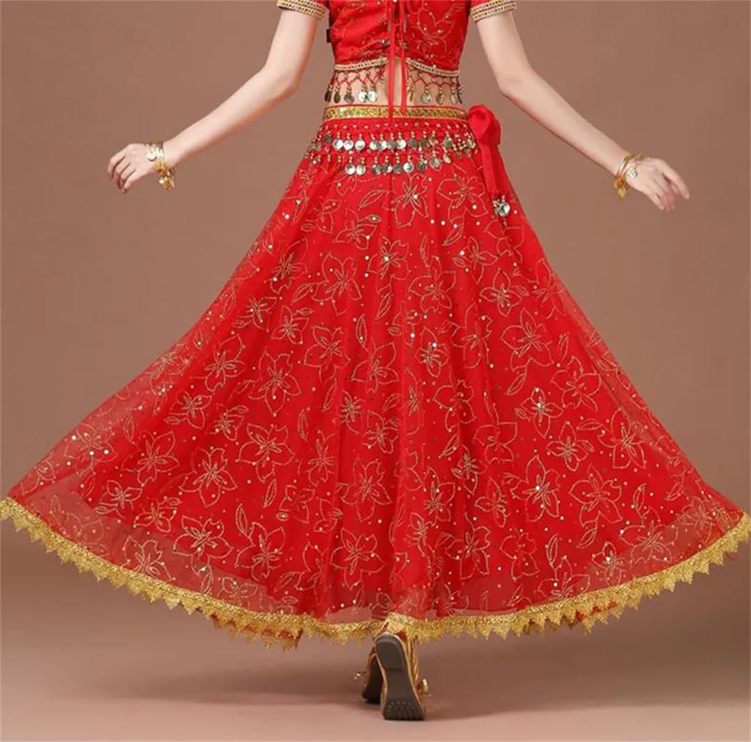 Gonne a Ruota Ampie e svolazzanti, Gonna di Danza del Ventre da Donna Multicolore