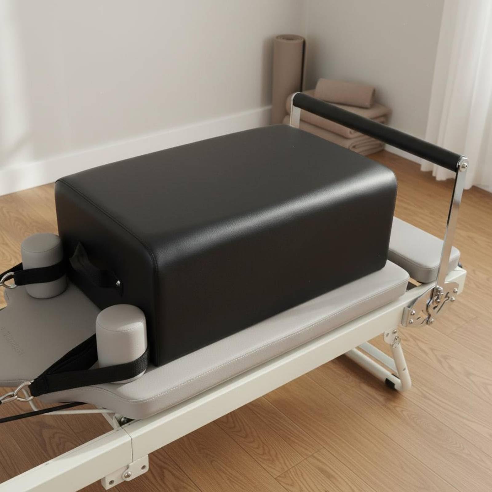 Box Pilates Scatola per Training Blocchetto di Posizionamento Accessorio per Ginnastica Struttura Solida in Legno con Superficie Liscia E Schiuma