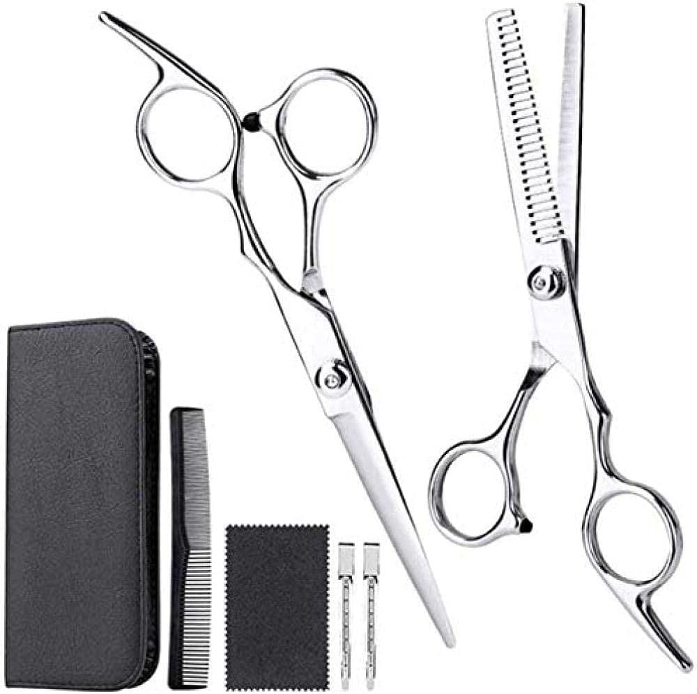 Ciseaux De Coiffure 7 PCS Professionnel Ciseaux De Coiffure Kit Ciseaux De Coupe De Cheveux Ciseaux De Cheveux Peigne À Queue Cape De Cheveux Peigne À Cheveux Ciseaux De Coupe De Cheveux