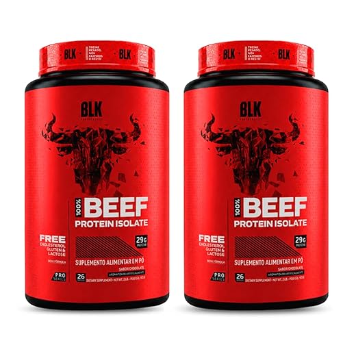 Kit 2x 100% Beef Protein Isolado E Hidrolisado Nova Fórmula 910g Cada- Blk Performance (Chocolate)