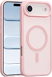 RALEAVO for iPhone 16 Case Strong Magnetic Case [Compatible with Magsafe] Slim Shockproof Protective Phone Cover for iPhone 16 Phone Case with Translucent Hard Back,Pink