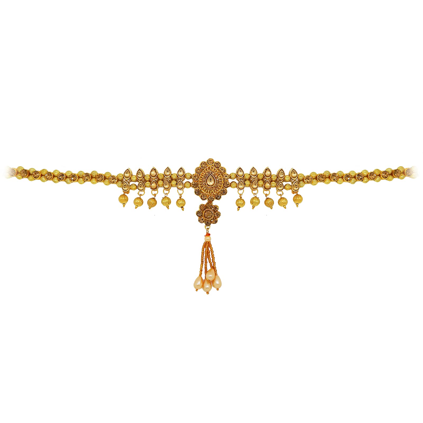 Fresh Vibes Golden Chain Traditional South Indian Kamarbandh for Saree - Fancy & Stylish Ethnic Adjustable Tagdi Kamarband Saree Belt for Women for Wedding (B09FKFJFGQ) Amazon Price History, Amazon Price Tracker