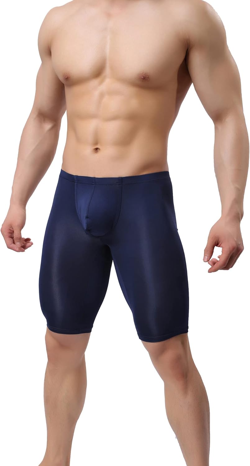YUFEIDA Men's Compression Half Tights Leggings Sheer Swimwear Shorts Trunks Pant - Image 3