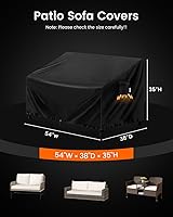 Vista 7 de FORSPARK Funda para sofá de patio, impermeable, resistente a los rayos UV, protector para sofá biplaza de 2 asientos, tela Oxford resistente a