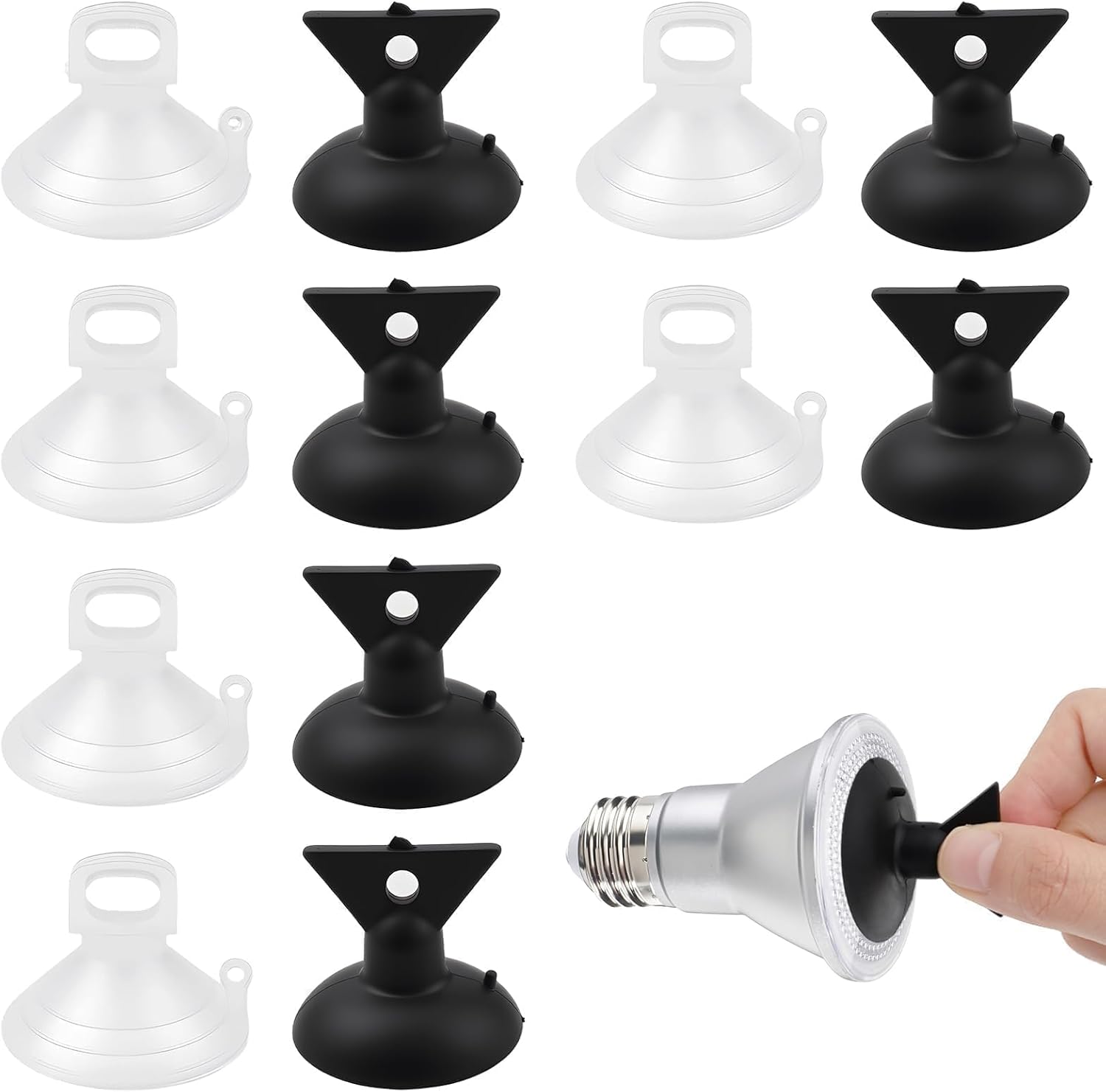 10-Pack GU10 MR16 Bulb Changer Tool, 35mm Small Suction Cup for Halogen & LED Bulbs, High-Traction PVC Remover for Recessed, Track & Range Hood Lighting - Heavy Duty