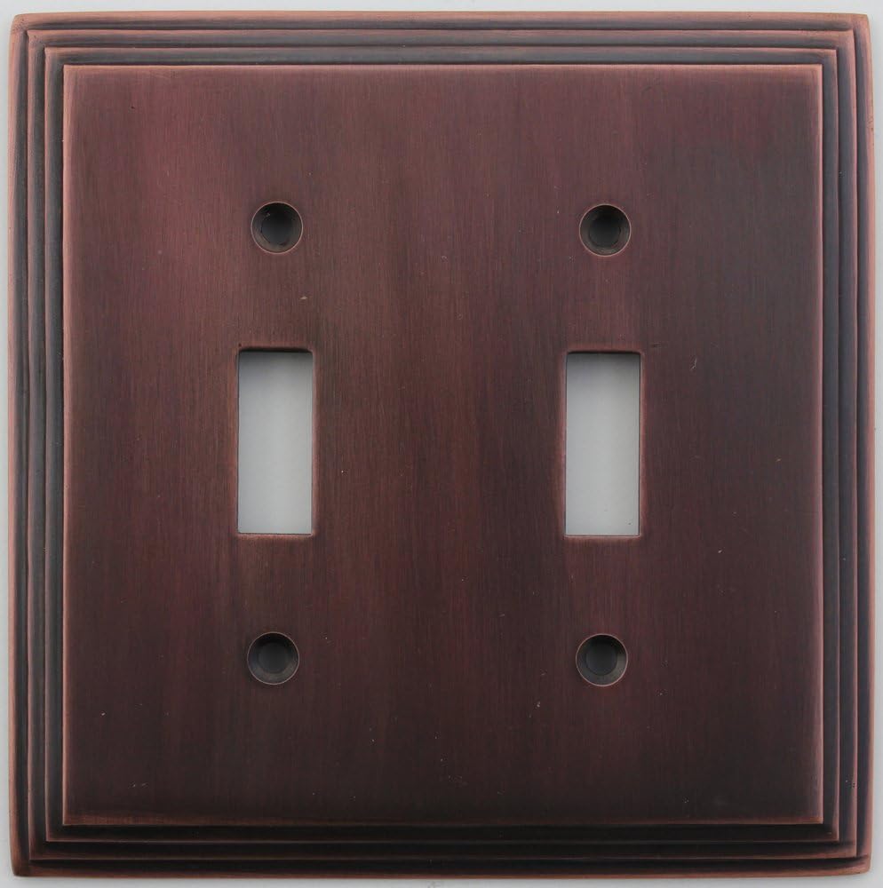 Classic Accents Deco Antique Copper 2 Gang Toggle Light Switch Wall Plate