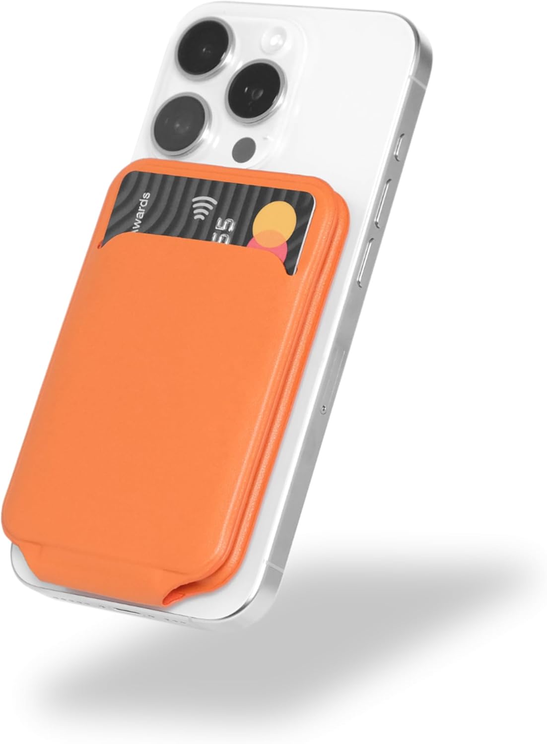 Magnetic Wallet Phone Stand, MagSafe Compatible, Compatible with iPhone 16/15/14/13/12 Series, Selfie and vlogging Mode, Mobile Tripod (Orange)