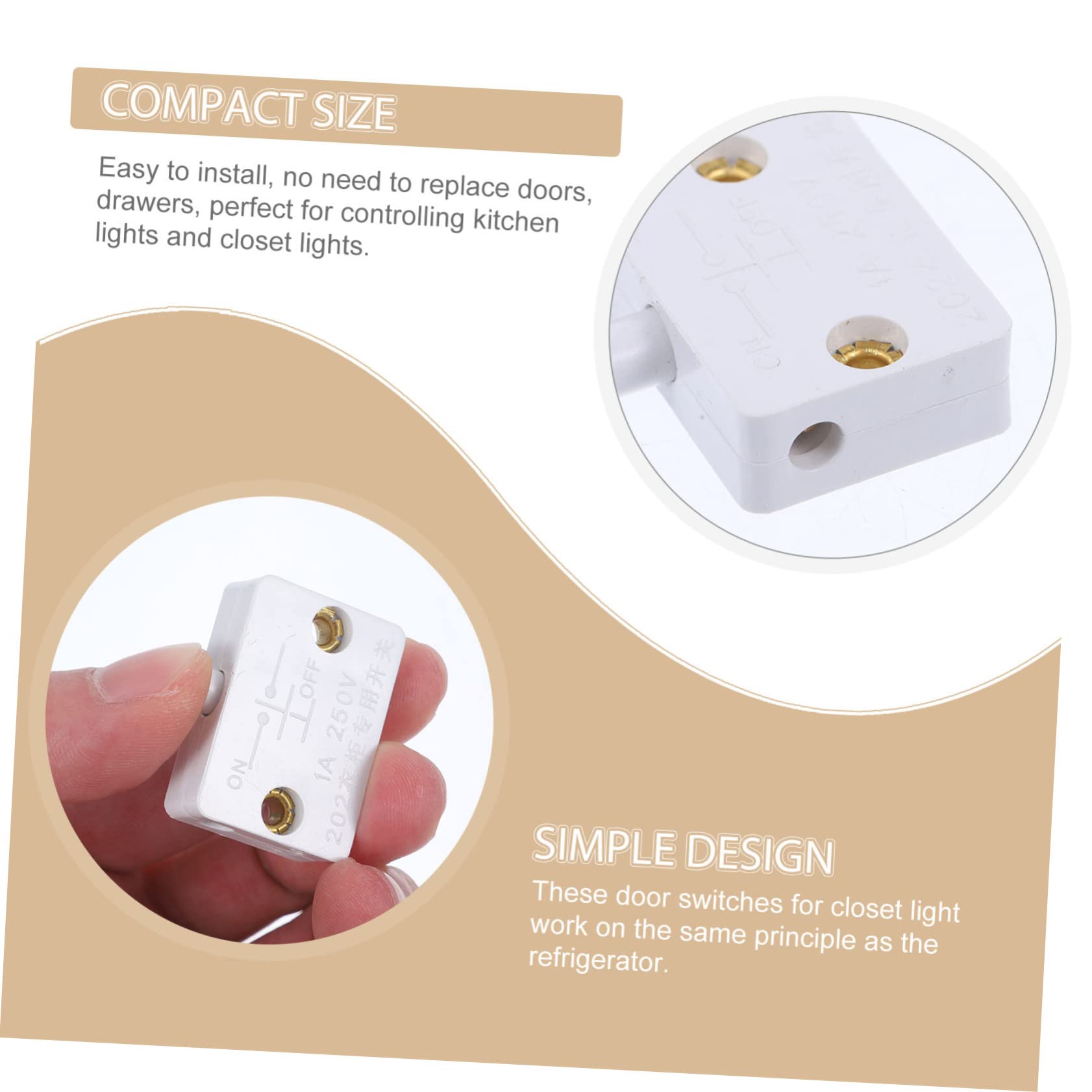 ARTIBETTER 8pcs Automatic Door Activated Cabinet Control Wardrobe for Closet Pantry and Cabinet Lighting Easy to Install and Use