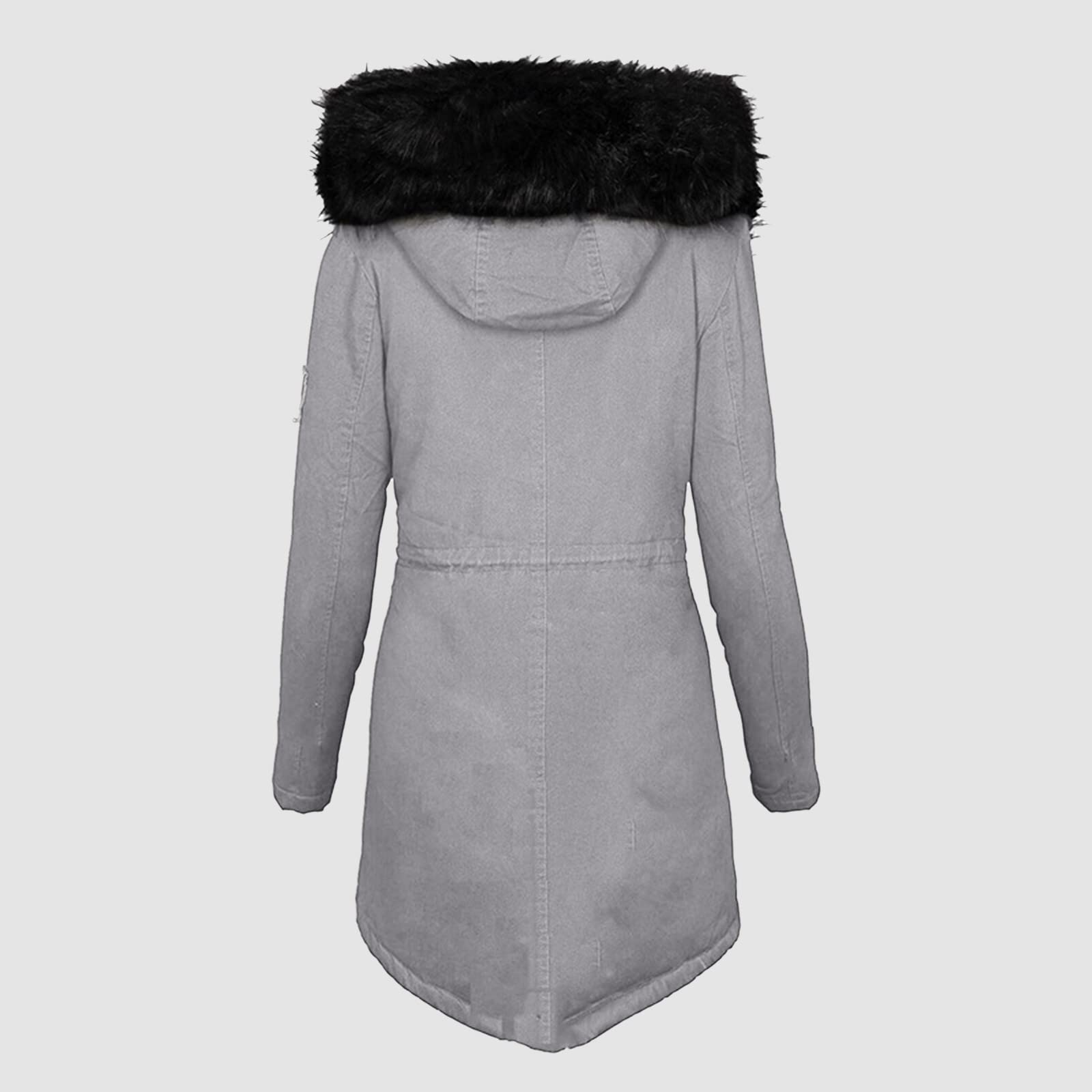 Damska kurtka zimowa z ciepłą podszewką, elegancka, długa, softshell, płaszcz z zamkiem błyskawicznym, parka zimowa, płaszcz zimowy, luźna kurtka