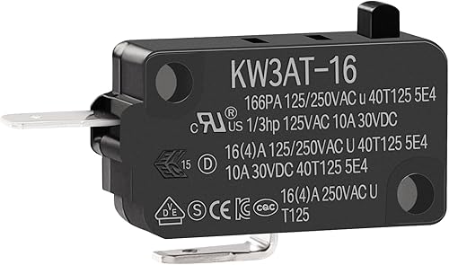 KW3AT-16 Interruptor de puerta de horno microondas, pieza de repuesto, 16A 125250V, compatible con KW3A, KW3A-16 (1 paquete normalmente cerrado)