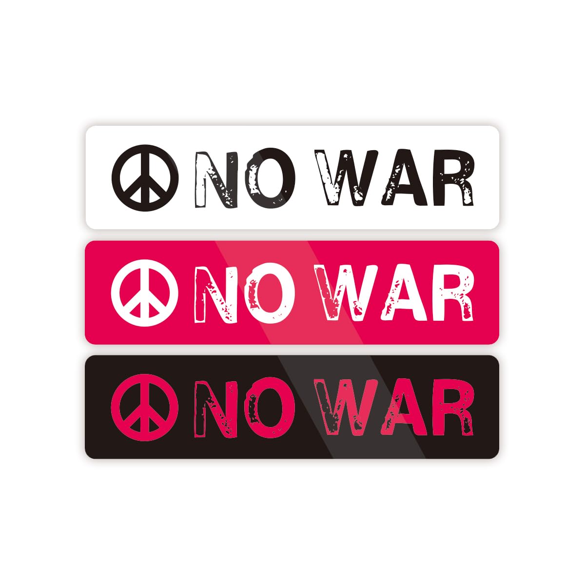 Amazon.co.jp: 【M0026】Biijo ピースマーク NO WARステッカー 3枚