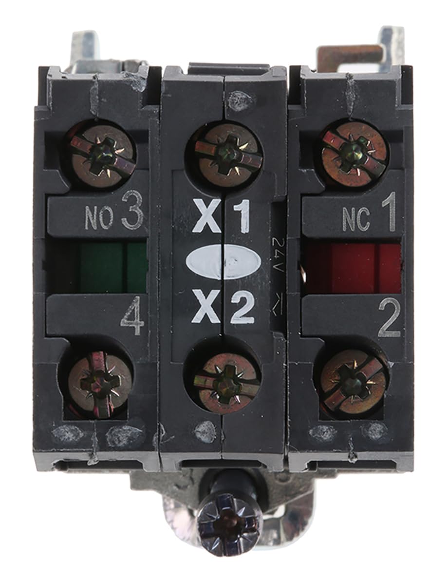 Schneider ZB4BW0B154 Hilfsschalterblock, Durchmesser 22, weiß Integral LED 1S+1Ö