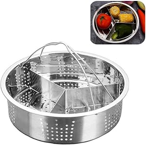 3 Pcs Set Steamer Basket Rack Set for Instant Pot Accessories, Stainless Steel Steam Baskets, Egg Steaming Holder Rack Sta…