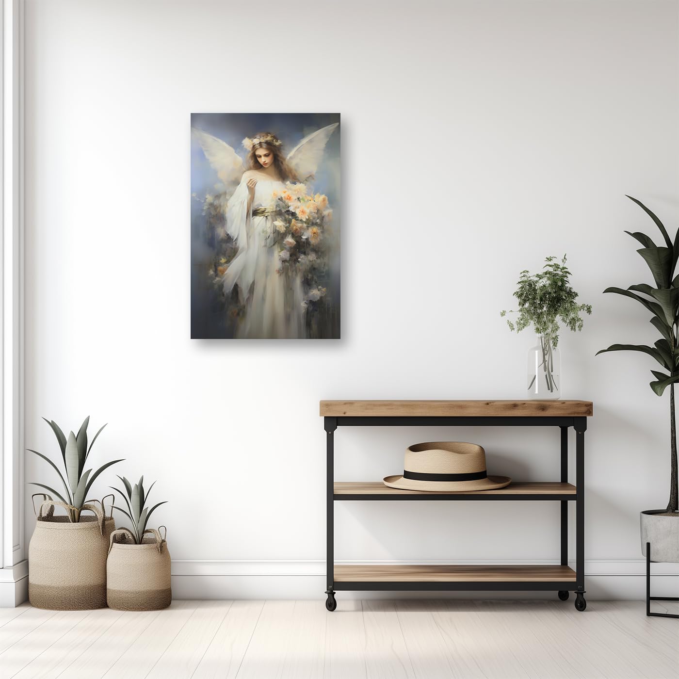 Cuadro 60x90 Cm Ready To Hang Cuadro Abstracto Ángel - Lienzo 60x90 Cm, Decoración Moderna Para Sala O Dormitorio Cuadros Contemporáneos Salón