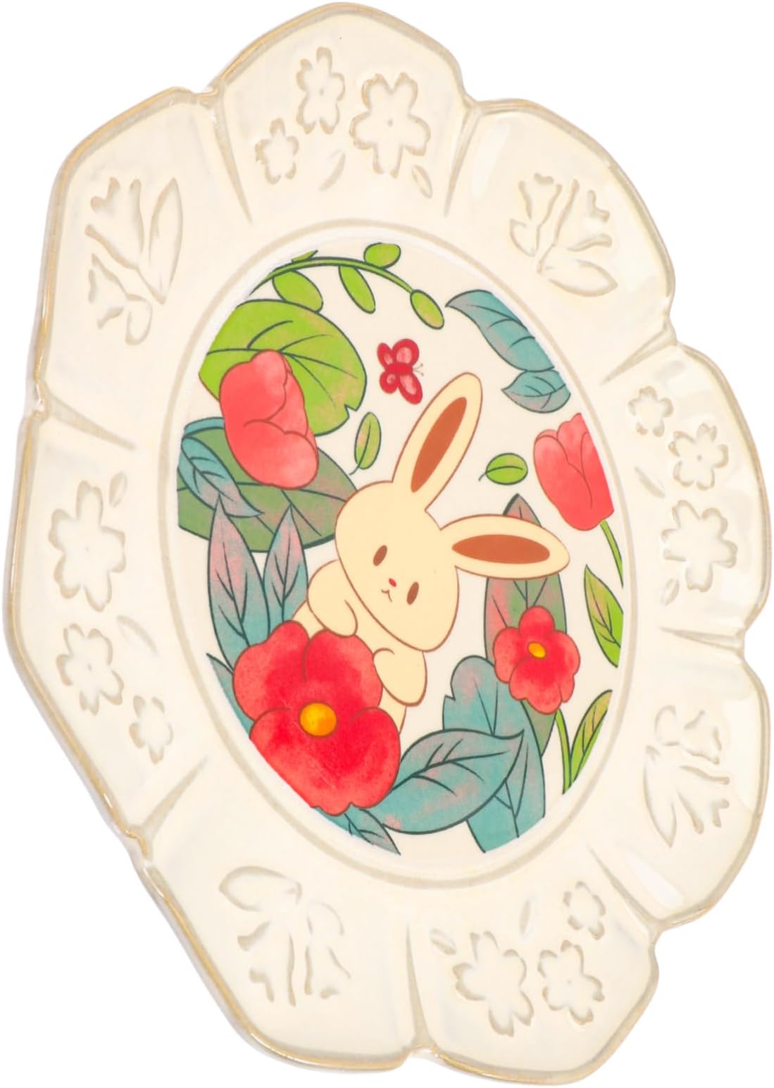 DECHOUS Rabbit Dinner Plate Palette Pet Snaffle Mat Guinea Pig Plush Toy Hay Feeder Kitchen Utensils Multifunctional Porcelain Plate Ceramic Dish Serra