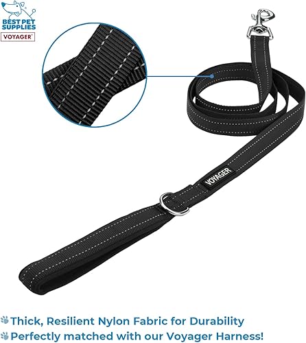 Miniatura 3 de Best Pet Supplies - Conjunto de arnés Step-in Air para cualquier clima y correa reflectante de 5 pies con mango de neopreno Voyager, para perros