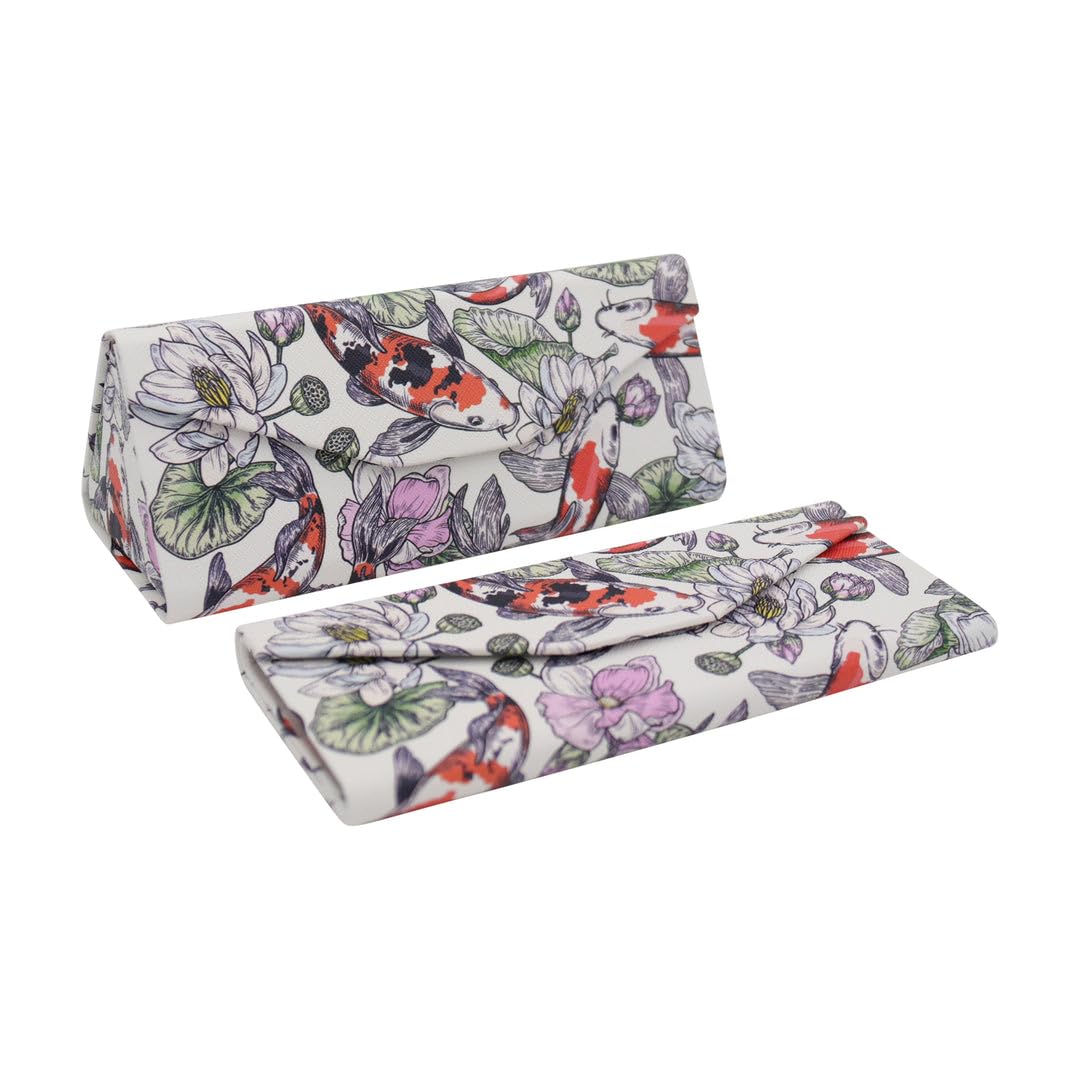 Real Sic Unisex Koi Fish Glasses Case For Men And Women - Magnetic Folding Hard Shell Sunglass Holder - Inspired By Adorable Animals, One Size