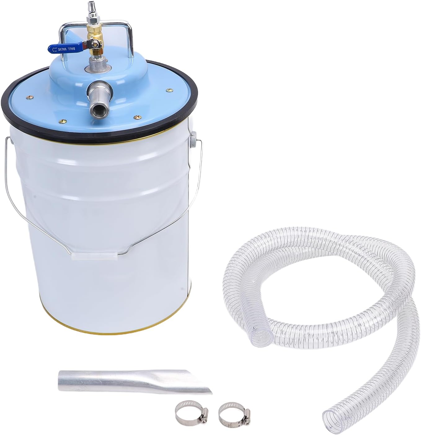 20L Pneumatic Industrial Vacuum Cleaner, 360L / min Compressed Air Driven Wet Dry Vacuum for Car Cleaning Workshop Factory, with Stainless Steel Tank for Dust Oil Water Iron
