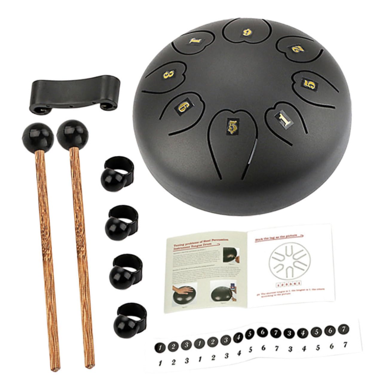 Didiseaon Tamburo della Lingua Percussione Strumento Portatile in Metallo Facile da Suonare per Principianti e Amanti della Musica per Esibizioni e Relax