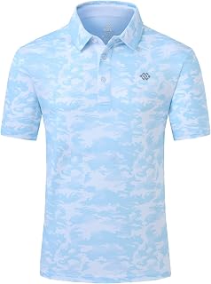 MoFiz Men's Polo Shirts Short Sleeve Casual Golf Work Top Moisture Wicking Sports Fitness Hiking Polo T-Shirt