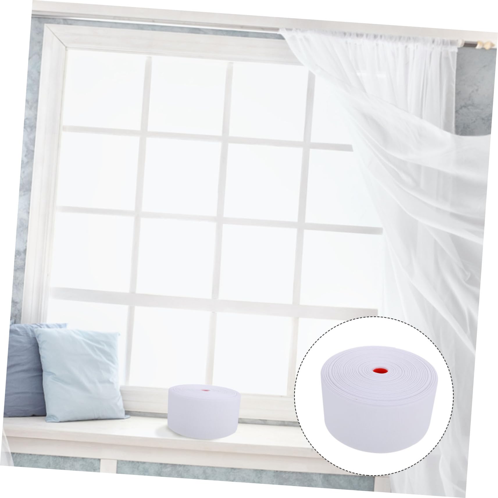 Cinta de Cabecera de Cortina de Poliéster Blanco, 8cm, para Hogar