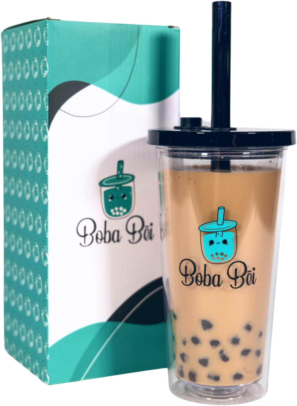 Copa Boba Reutilizable con Paja Tumbler de Doble Chile Ubuy