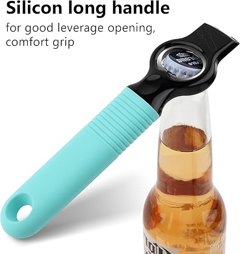 Miniatura 4 de Abrelatas magnético 2 en 1 para latas de soda y abrebotellas de cerveza para nevera, abrebotellas de 6.9 pulgadas para uñas largas, artritis,